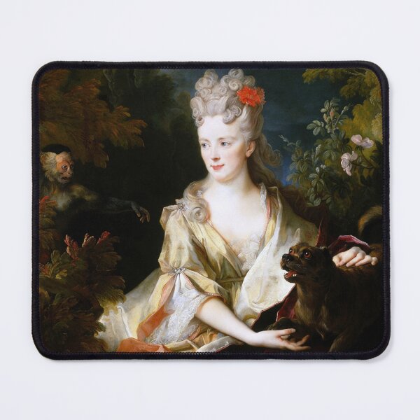 Item preview, Portrait of a lady with a dog and a monkey by Nicolas de Largillière designed and sold by The Breathing Paint.