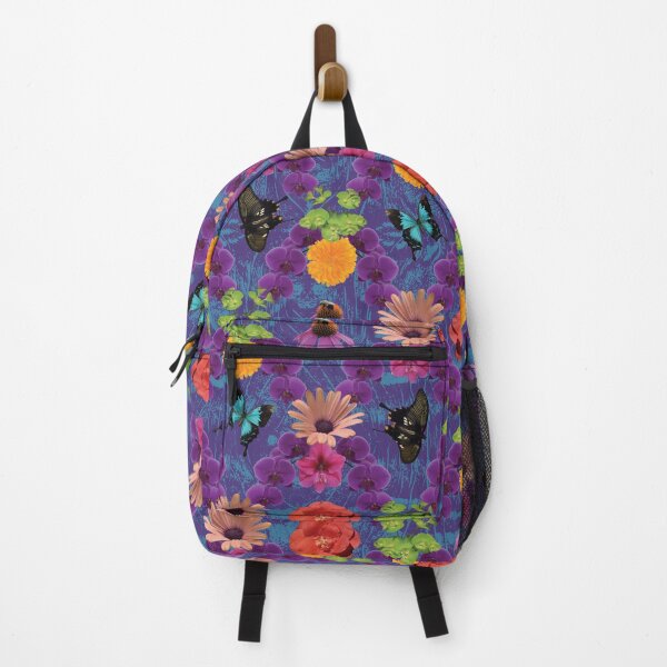 Item preview, Tropical Flowers Diamonds with Purple & Blue Background designed and sold by Digitalmyth's Designs.