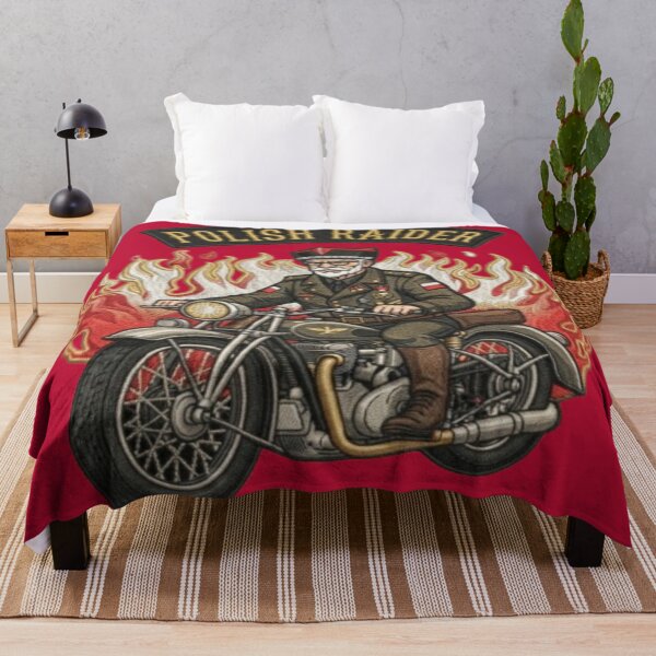 Item preview, Polish Rider Vintage Retro Patriotic Motorcycle Art designed and sold by FABIOLA1970.