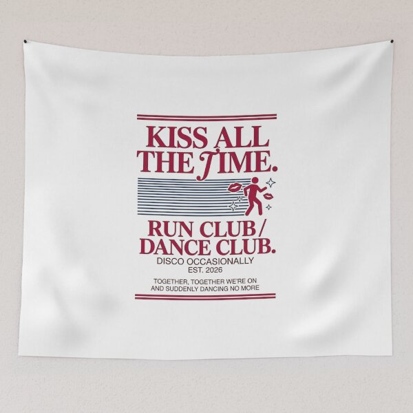 Item preview, Kiss All The Time Run Club Vintage Retro Graphic designed and sold by So Golden Shop.