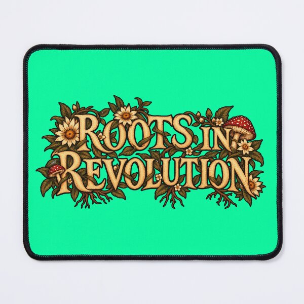 Item preview, Roots In Revolution Cottagecore Botanical Typography & Amanita Mushroom Art designed and sold by YOFANTZ!.