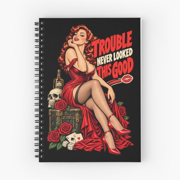 Item preview, Trouble Never Looked This Good – Vintage Pin-Up designed and sold by DopeyRobot.