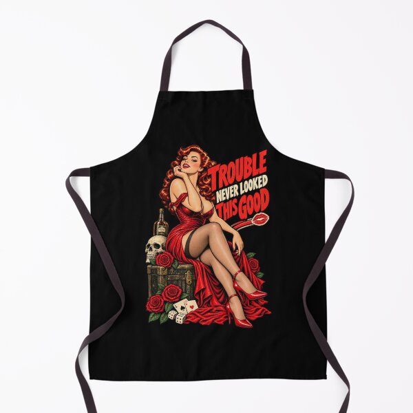Item preview, Trouble Never Looked This Good – Vintage Pin-Up designed and sold by DopeyRobot.