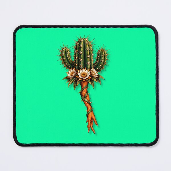 Item preview, Blooming Cactus & Orange Witch Hand Vintage Botanical Cottagecore Art designed and sold by YOFANTZ!.