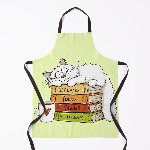 Item preview, Cat on Books with Coffee I Dreams Ideas Plans Someday designed and sold by modartis.