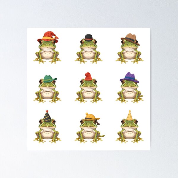 Item preview,  Frogs in Tiny Hats designed and sold by catcurio.