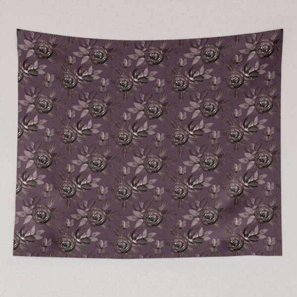 Item preview, Gothic Dark Rose Floral Pattern on Dusty Mauve designed and sold by ​Jyoti Digital Artist.