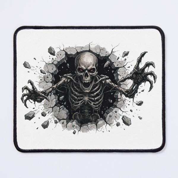 Item preview, Skeleton Breaking Through Wall Dark Horror Art designed and sold by Fantabuloustef.