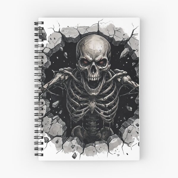 Item preview, Skeleton Breaking Through Wall Dark Horror Art designed and sold by Fantabuloustef.