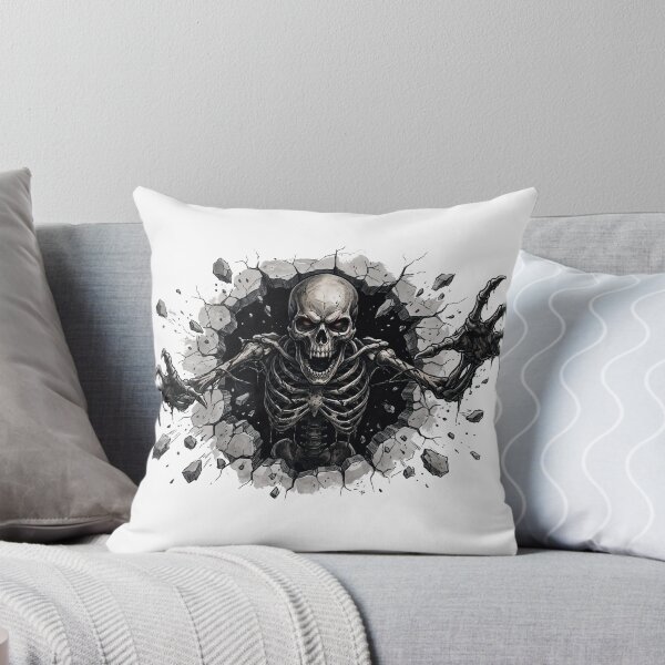Item preview, Skeleton Breaking Through Wall Dark Horror Art designed and sold by Fantabuloustef.