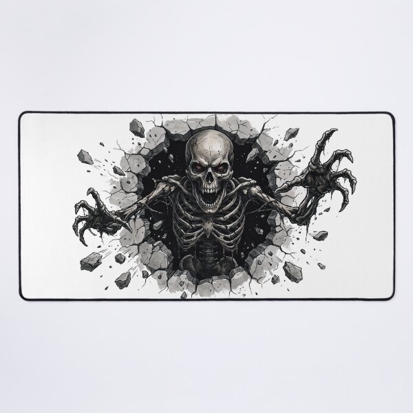 Item preview, Skeleton Breaking Through Wall Dark Horror Art designed and sold by Fantabuloustef.