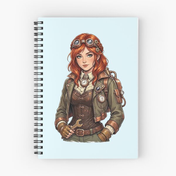 Item preview, Steampunk Girl – Redhead Mechanic with Goggles designed and sold by SweetLilith.