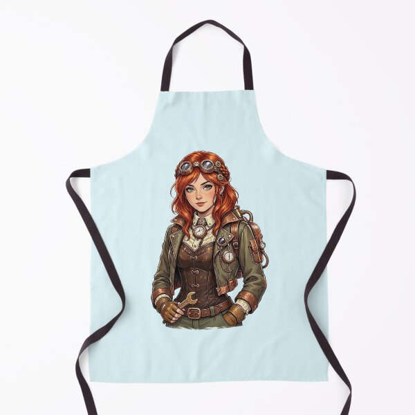 Item preview, Steampunk Girl – Redhead Mechanic with Goggles designed and sold by SweetLilith.
