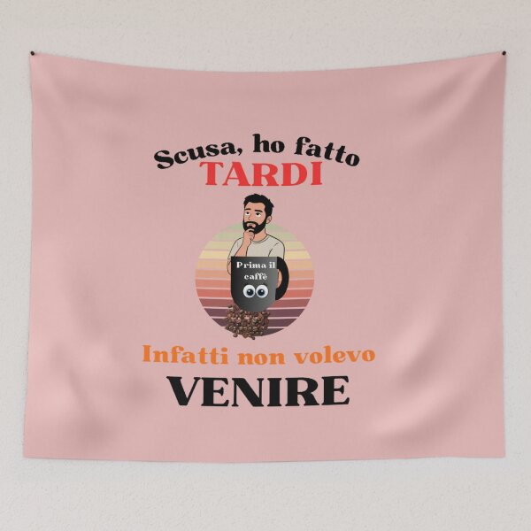 Item preview, Scusa Ho Fatto Tardi – Funny Italian Coffee Quote designed and sold by The Kawaii Forge.