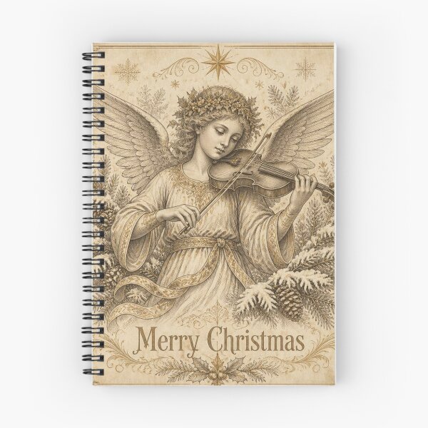 Item preview, Vintage Christmas Angel Violin Art designed and sold by SunnyDesign82.