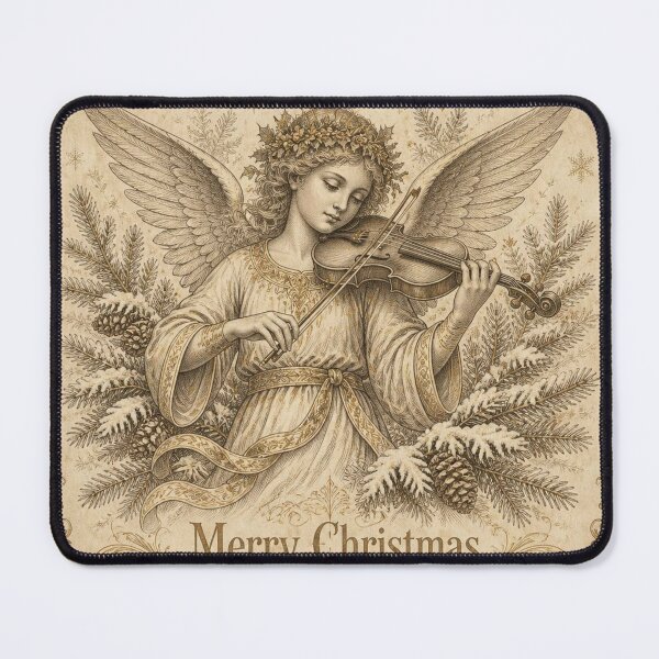 Item preview, Vintage Christmas Angel Violin Art designed and sold by SunnyDesign82.