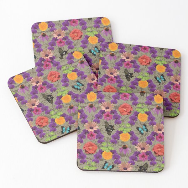 Item preview, Tropical Flowers Diamonds with Brown Background designed and sold by Digitalmyth's Designs.