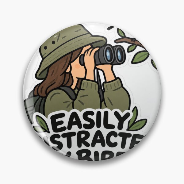Item preview, Easily Distracted by Birds – Funny Birdwatching Sticker designed and sold by Desingestore.