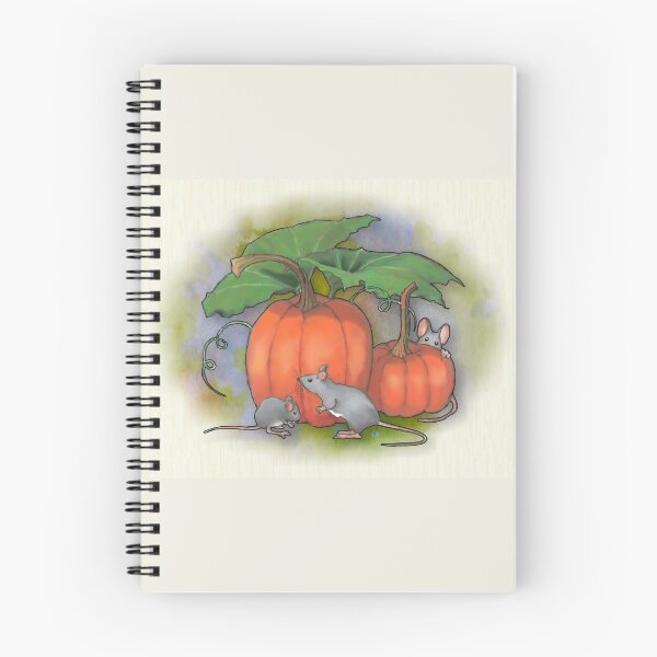 Item preview, Mice Playing Around Pumpkins, Fall Harvest Illustration designed and sold by JoyfulWhimsy.
