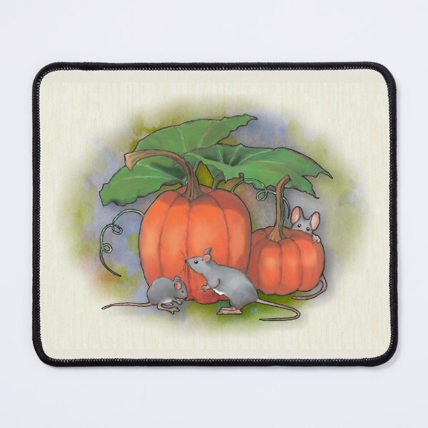 Item preview, Mice Playing Around Pumpkins, Fall Harvest Illustration designed and sold by JoyfulWhimsy.