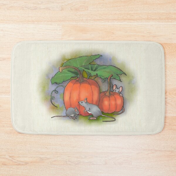 Item preview, Mice Playing Around Pumpkins, Fall Harvest Illustration designed and sold by JoyfulWhimsy.