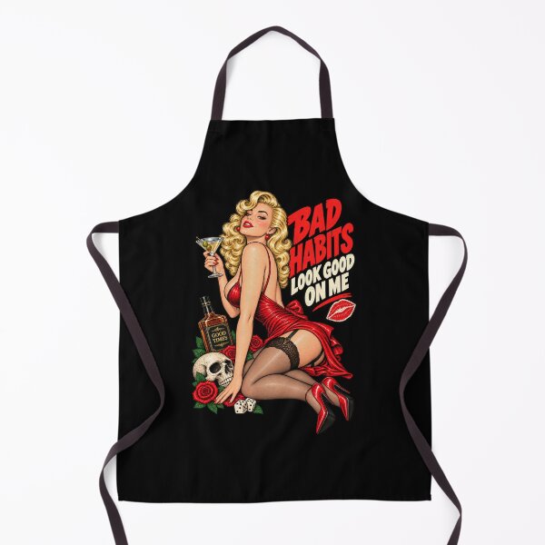 Item preview, Bad Habits Look Good on Me – Vintage Pin-Up designed and sold by DopeyRobot.
