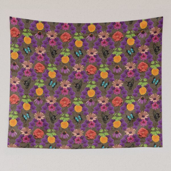 Item preview, Tropical Flowers Diamonds with Dark Background designed and sold by Digitalmyth's Designs.