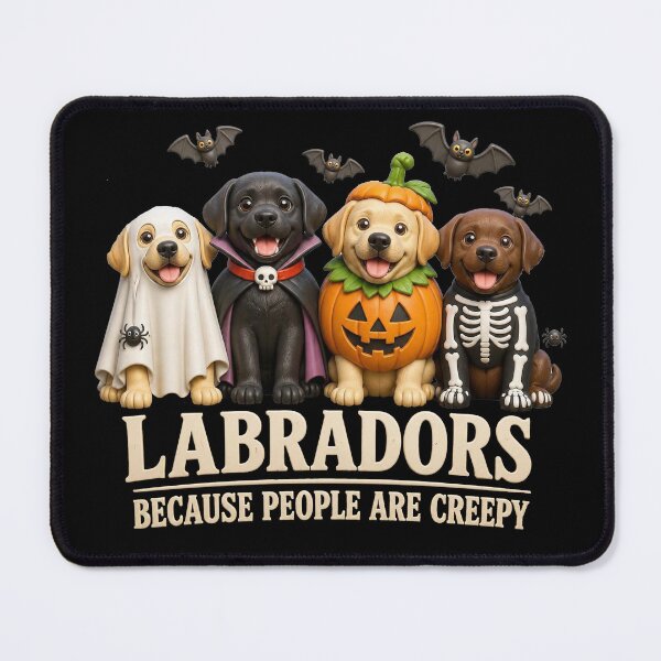 Item preview, Labradors Because People are Creepy Funny Halloween Dog designed and sold by CallDesign.