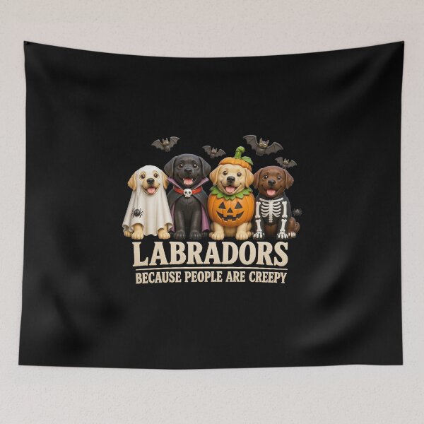 Item preview, Labradors Because People are Creepy Funny Halloween Dog designed and sold by CallDesign.
