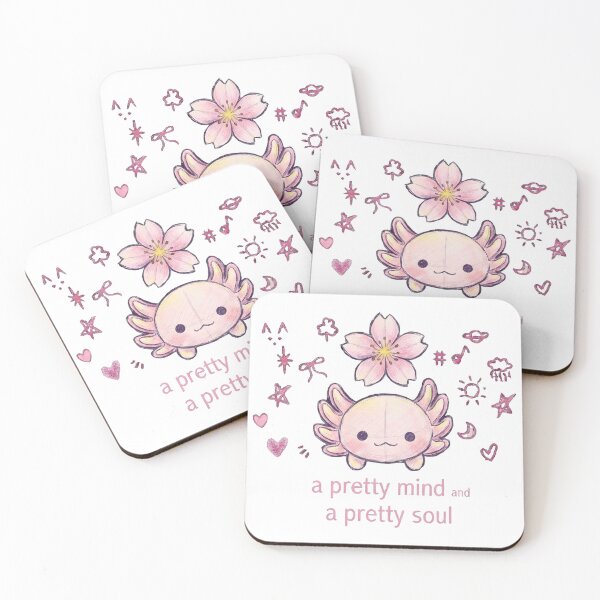 Item preview, Kawaii Pink Axolotl Sakura Pretty Mind Pretty Soul designed and sold by TariyaShop .