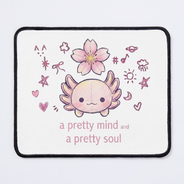 Item preview, Kawaii Pink Axolotl Sakura Pretty Mind Pretty Soul designed and sold by TariyaShop .