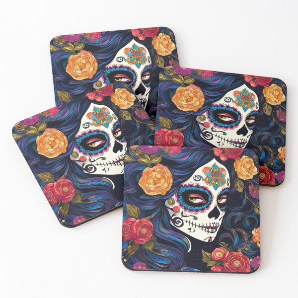Item preview, Colorful Sugar Skull Lady designed and sold by TheDarkWardrobe.