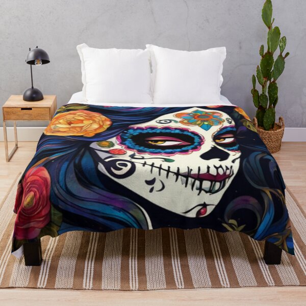 Item preview, Colorful Sugar Skull Lady designed and sold by TheDarkWardrobe.