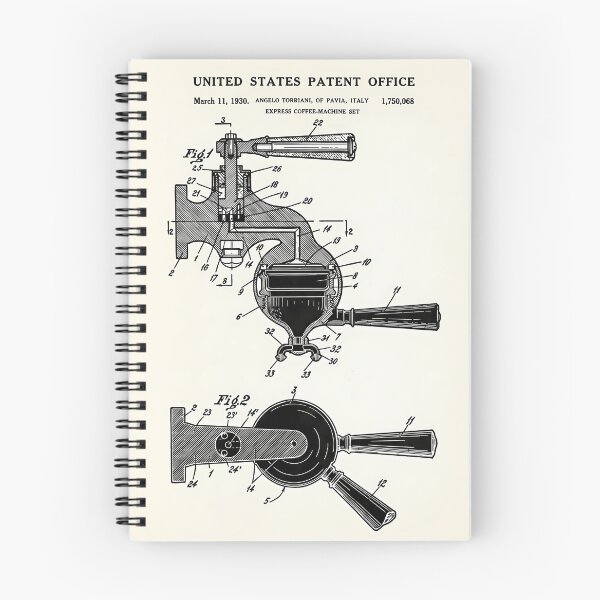 Item preview, Vintage Coffee Machine Patent Poster – Retro Technical Illustration designed and sold by VeroCura.