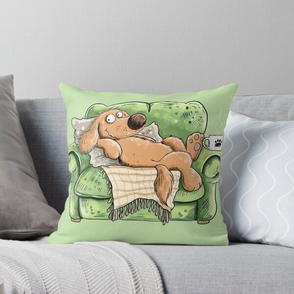 Item preview, Lazy Dog on the Couch I Funny Dog Cartoon designed and sold by modartis.