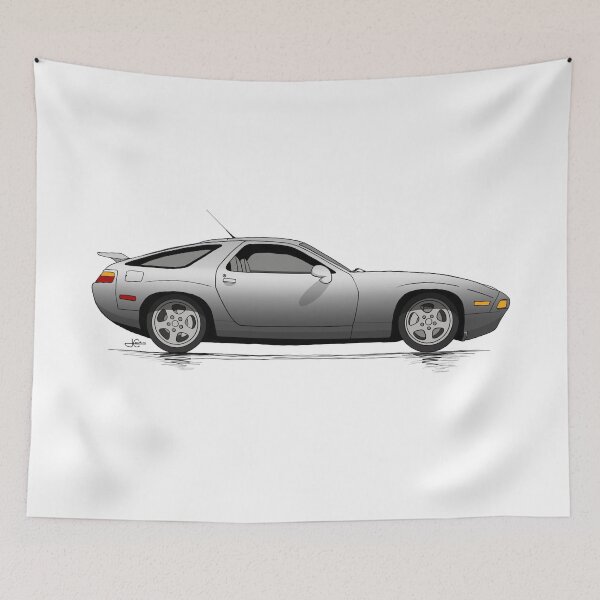 Item preview, 928 GTS Silver hand drawn Illustration  designed and sold by blackdogshop.