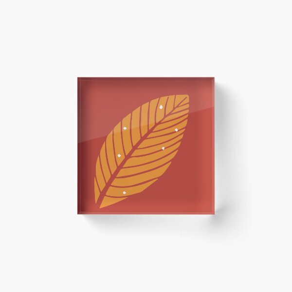 Item preview, Orange Autumn Leaf on Terracotta Red Background designed and sold by PIXeez⭐️⭐️⭐️⭐️⭐️.