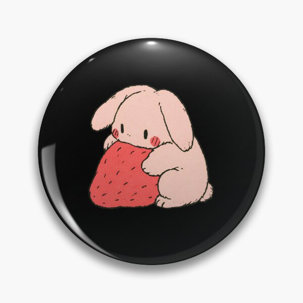 Item preview, Cute Bunny Holding Giant Strawberry | Cottagecore Wholesome Bunny Art designed and sold by kuwagatamushi.