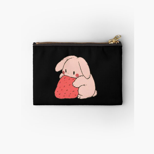 Item preview, Cute Bunny Holding Giant Strawberry | Cottagecore Wholesome Bunny Art designed and sold by kuwagatamushi.