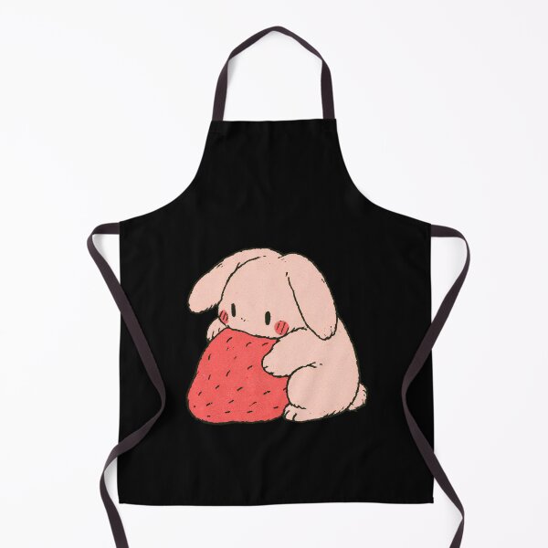Item preview, Cute Bunny Holding Giant Strawberry | Cottagecore Wholesome Bunny Art designed and sold by kuwagatamushi.