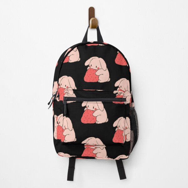 Item preview, Cute Bunny Holding Giant Strawberry | Cottagecore Wholesome Bunny Art designed and sold by kuwagatamushi.