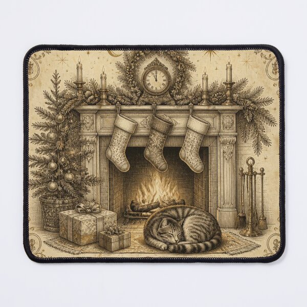 Item preview, Vintage Christmas Eve Fireside Art designed and sold by SunnyDesign82.