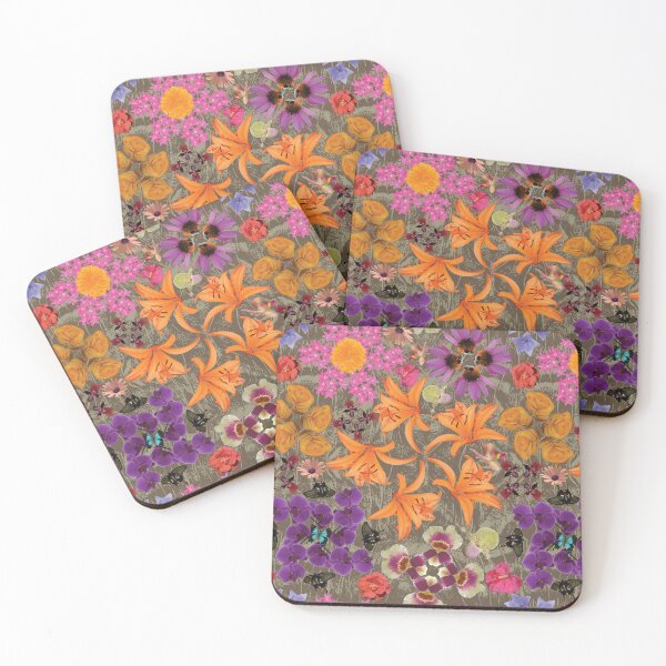 Item preview, Tropical Flowers Radials on Brown designed and sold by Digitalmyth's Designs.