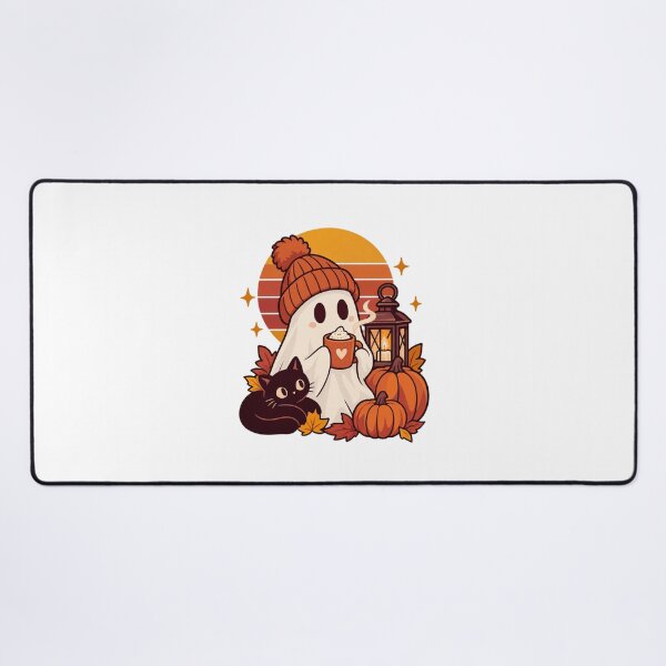 Item preview, Autumn Ghost Coffee and Cat Scene designed and sold by LuveraxArt.