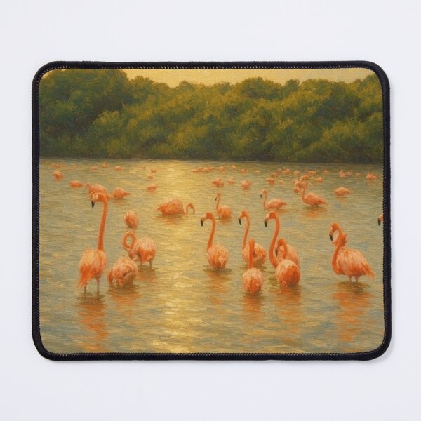Item preview, YUCATAN FLAMINGOS OIL PAINTING designed and sold by zupedesign.