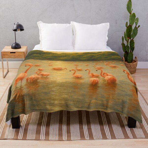 Item preview, YUCATAN FLAMINGOS OIL PAINTING designed and sold by zupedesign.