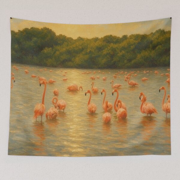 Artikelvorschau, Ölgemälde der Flamingos aus Yucatán entworfen und verkauft von zupedesign.