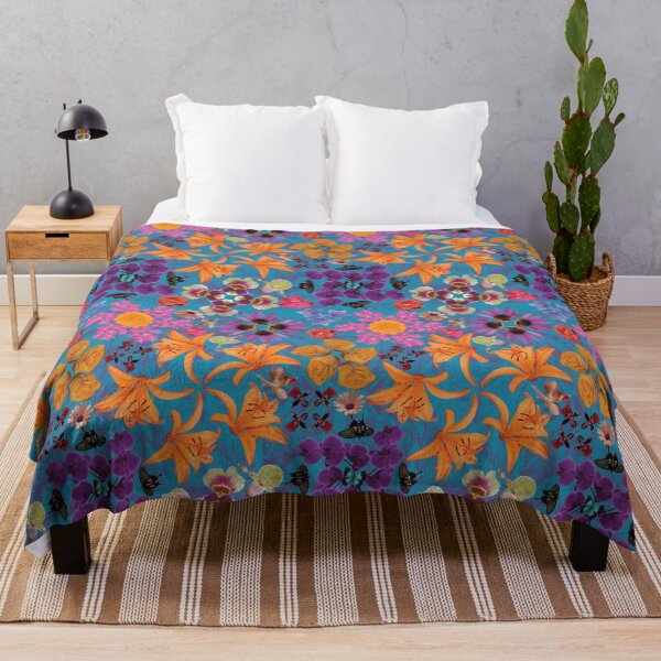Item preview, Tropical Flowers Radials on Blue designed and sold by Digitalmyth's Designs.
