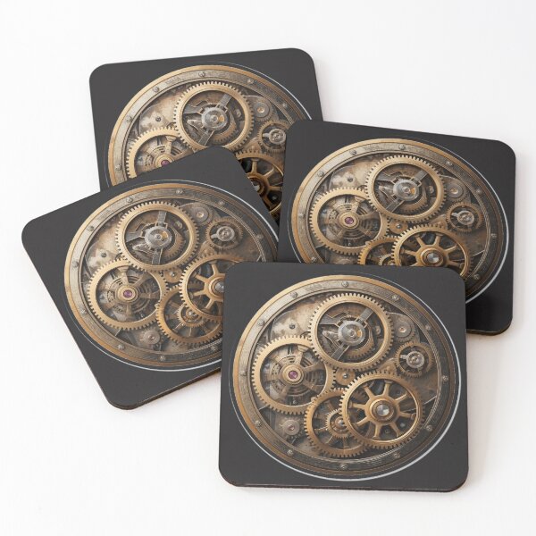 Item preview, Steampunk Clock with Gears and Steam Clouds designed and sold by MargaretPolanco.