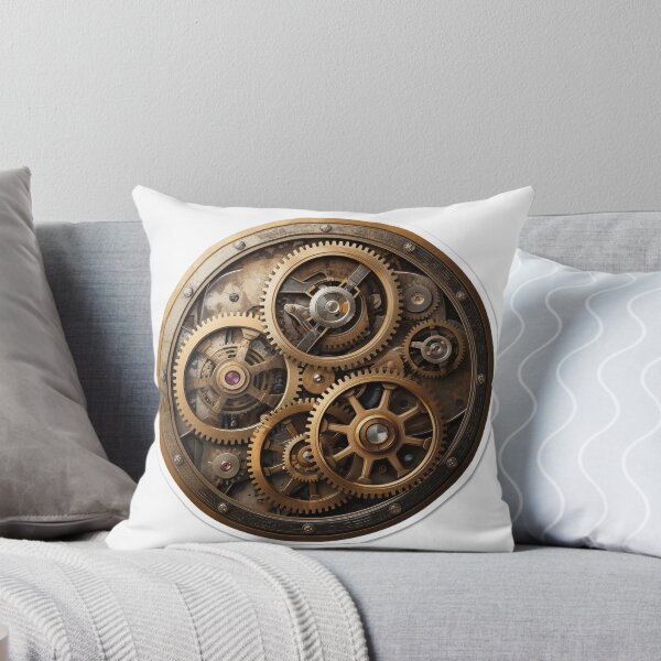 Item preview, Steampunk Clock with Gears and Steam Clouds designed and sold by MargaretPolanco.